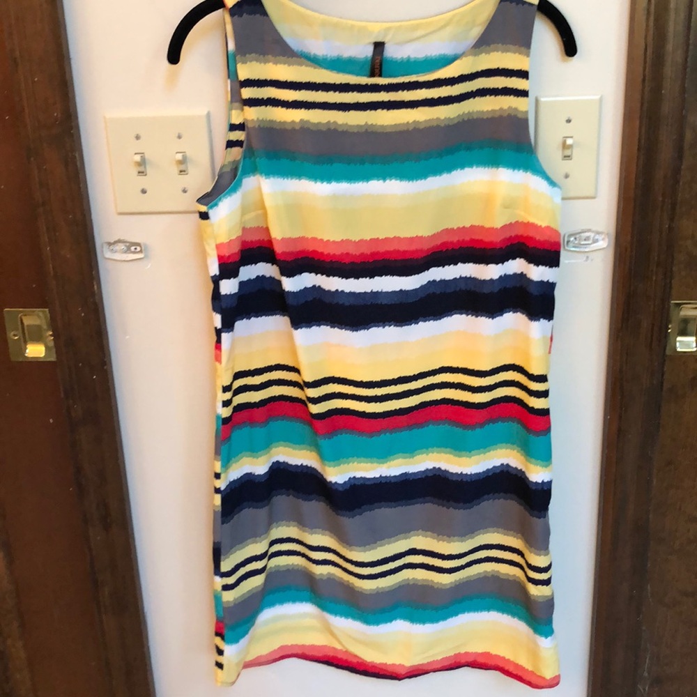 Multi color pull on dress worn once